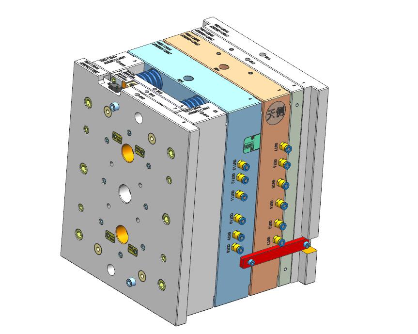 全3D設(shè)計(jì)電池盒冷流道小水口注塑模具